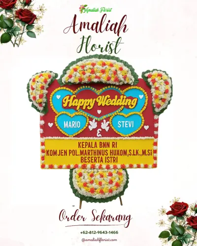 Karangan Papan Bunga Pernikahan di Ngadipuro